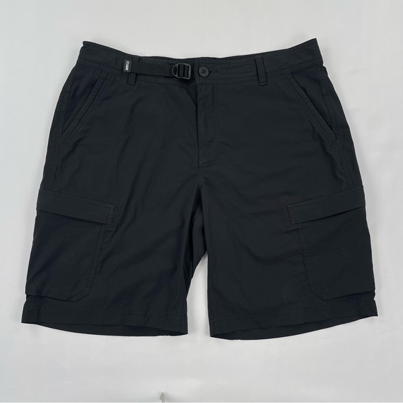 REI Co-op Shorts Women’s 10 Black Cargo Belted Nylon Hiking Outdoors Relaxed Fit - Picture 1 of 9